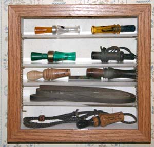 duck-call display case